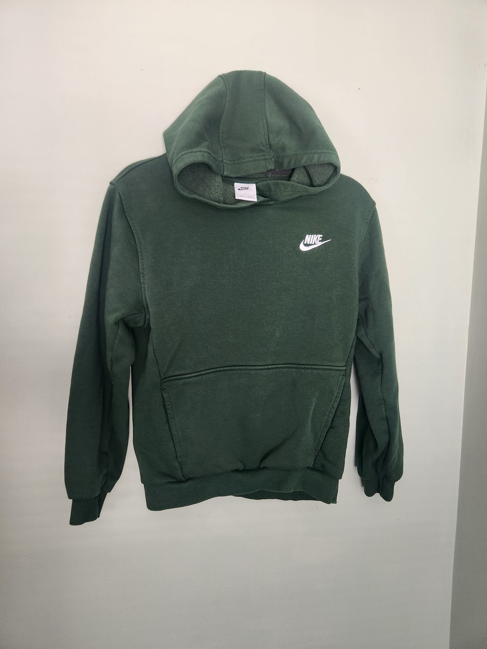 Nike Dark Green Pullover Hoodie with White Swoosh